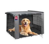 HiCaptain Folding Metal Dog Crate Cover for 42 Inch Wire Pet Cage(Two-Tone Gray)