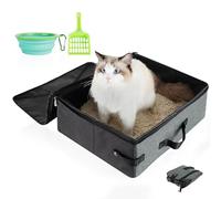 HiCaptain Portable Travel Litter Box for Cats, with Scoop Collapsible Bowl