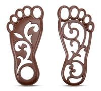 Hicarer 1 Set Cast Iron Garden Stepping Stones Feet Heavy Duty Footprint Stepping Mats Retro Walking Stones for Garden Walkway Decor Cast Iron Flagstone for Lawn Panel Walkway Landscaping Outdoor