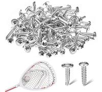 Hicarer 100 Pcs Lacrosse Screws Self Tapping Lacrosse Shaft Screw Stainless Steel Head Screws for Sticks and Heads
