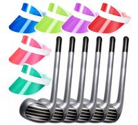 Hicarer 12 Pcs Golf Fancy Dress Set Pub with Inflatable Golf Clubs and Colourful Visor Hats, Stag Do Party Props for Birthday, Father's Day, Hen Party, Fancy Dress Accessories