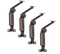 Hicarer 2 Pair Self Balancing Lid Support Hinges 2.5mm, Left & Right, Heavy Duty Soft Close Spring Lift up Hinge Hardware Dark Bronze Tone with Screws for Toy Box Cabinet Storage Chest Shoe Bench Sofa