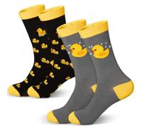 Hicarer 2 Pairs Funny Animal Funny Duck Socks Novelty Socks Duck Teamed Gifts for Women Mum Men Christmas Birthday Gift, Festive Family Pajama Party Supplies