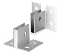 Hicarer 2 Pcs Sign Bracket Set Matte Aluminum U Brackets for Panel Mounting Durable U Shaped Brackets for 1/ 4'' Material Corners/ Substrate Sign Boards Installation