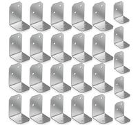 Hicarer 25 Pcs 2" x 1-1/2" x 1-3/8" Galvanized Angle Bracket, L Shape Heavy Duty Corner Brackets for Wood, 90 Degree Metal Steel Corner Brace for Framing Fence, Furniture, Bed, Timber, Shelf