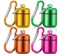 Hicarer 4 Pack Ear Plug Carrying Case Portable Pill Holder Case Waterproof Metal Small Pill Container Carrier for Earplugs and Jewelry Holder (Bright Colors)