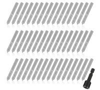 Hicarer 50 Pack 1/4-20 x 1-1/2 Inch Hanger Bolts Double Headed Bolts with Driver Self Tapping Screw Threaded Rod Screws for Furniture Double Headed for Wood Furniture Joint, Silver