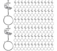 Hicarer 50 Set 1/4" x 20 Beam Clamp Steel Small C Clamps with Screws Metal Machine Threaded Bridle Rings Cable Ring Hangers for Pipe, Can Withstand 75 Lbs (2 Inch Bridle Rings)