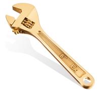 Hicarer 6 Inch Non-Sparking Adjustable Wrench, Aluminum Bronze Spark-Free & Non-Magnetic Spanner Tool, Industrial Safety Tool for Oil & Gas, Chemical & Hazardous Environments