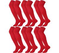 Hicarer 6 Pairs Set of Baseball Socks High Sports Knee Socks Football Socks Long