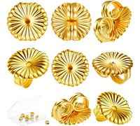 Hicarer 8 Pieces Earring Backs for Droopy Large Backs for Studs Replacement Secure Lifters for Heavy Earring(9 mm,Gold)