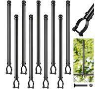 Hicarer 9 Pcs 1-3/8" Chain Link Fence Post Extender 20 Inch Extension Height Galvanized Chain Link Fence Extension for Privacy and Dogs (Black)