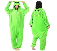 Hicarer Alien Costume for Women Halloween Costumes Green Alien Bodysuit Outer Space Costume Halloween Jumpsuit for Adults(L)