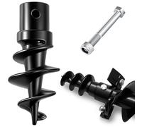 Hicarer Bolt on Spiral Point Auger Pilot Tip Post Hole Digger Screw Point Replacement Part Single Bit 1-7/8" Shank Diameter for Heavy Duty 6-24" 2" ID Tube Augers with Bolt on Receiver