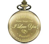 Hicarer Dad Gift from Daughter to Father Engraved Pocket Watch - No Matter How Much Time Passes, I Will Always Be Your Little Girl (Bronze)