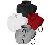 Hicarer Fake Collar for Women 4 Pieces Half Blouse Shirts Detachable False Faux Dickey Collar