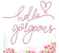 Hicarer Hello Gorgeous Metal Wall Art Decor Minimalist Wall Decoration Metal Hello Gorgeous Decorative Sign for Living Room Office Bedroom Hotel Home Wall Decoration (Pink)