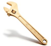 Hicarer Non Sparking Wrench, 15 Inch/Open Max 46mm Spark-Free Adjustable Spanner - Aluminum Bronze Anti-magnetic & Corrosion-resistant Tool for Flammable Gas, Chemical Plant