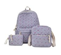 HICARRY Girls School Bag Set, Quilted Floral Backpack Preppy Bow Daypack & Shoulder Bag, Kawaii School Bags Coquette Rucksack for Teens Primary and Secondary