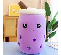 HICAS Bubble Tea Plush Pillow,Boba Plushie,Cartoon Plush Dolls Funny Milk Tea Soft Doll Tea Cup Cushion Bubble Tea Plush Toy Children's Toy Birthday Gift,Purple,50 cm/19.69 inch