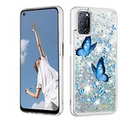 HiCASE Pro Case for OPPO A52/OPPO A72/OPPO A92, Glitter Case Clear Bling Liquid Sparkle Fashion for Girls Women Moving Flowing Quicksand Glitter Phone Case Cover