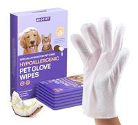 HICC PET Cleaning & Deodorizing Bath Wipes for Dogs and Cats, Hypoallergenic Nourish Fur Coconut Oil Dog Grooming Wipes, Puppy Bathing Gloves Wipes for Daily and Traveling