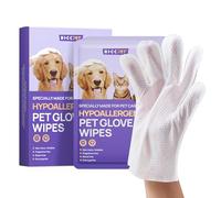 HICC PET Cleaning Deodorizing Bathing Wipes for Dogs & Cats, Hypoallergenic Dog Cleaning Glove Wipes, Nourishing & Grooming Fur, No Rinse Cat Cleaning Wipes Remove Odor