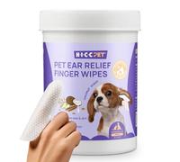 HICC PET Dog Ear Finger Wipes, Ultra Big Dog Ear Cleaner Wipes to Remove Wax & Smelly, Dog Ear Infection Treatment to Relief Itching & Inflammation, All Natural Ingredients, Coconut Scent, 50 Count