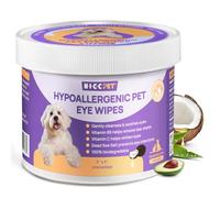 HICC PET Eyes Wipes for Dogs & Cats, Gently Remove Tear Stain, Debris, Discharge, Crust, Pet Cleaning Grooming Deodorizing Wipes Wash Cleaner for Eyes, Wrinkle, Face (100counts, Unscented)
