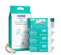 HICC PET Wipes for Dogs and Cats, Cleansing Deodorizing & Soothing Allergy Infections Rear-End Dog Wipes with Coconut Oil, Hypoallergenic for Grooming Paws, Body and Bums, Fragrance Free