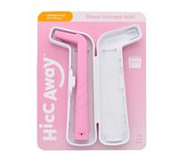 HiccAway Hiccup Straw - Stops Hiccups Naturally & Fast - As Seen On Shark Tank - Clinically Proven Relief for All Ages, Children & Adults - Lightweight, Reusable, & Safe (HiccAway + Case, PINK) 1 Pack