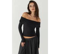 Hiccup Women's Off Shoulder Draped Blouse in Black | Size: Medium Hiccup Black M
