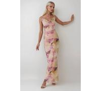 Hiccup Women's Printed Bodycon Maxi Tulle Dress | Size: XS Hiccup Multicolor XS