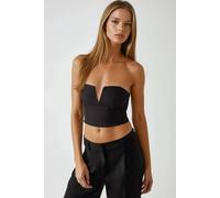 Hiccup Women's Strapless Fitted Crop Top with Back Gathering in Black | Size: Large Hiccup Black L
