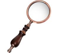 Hiceeden 10X Antique Magnifying Glass, Brass Handheld Magnifier with Wooden Handle, Decorative Reading Magnifying Lens, Vintage Gift for Elderly, Senior