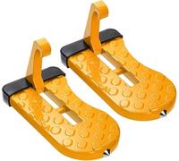 Hiceeden 2 Pack Aluminum Alloy Door Step, Foldable Car Step Hook With Glass Breaker, Easy Access to Roof for Most Vehicles, SUV, Truck, Max Load 550 lbs (Orange)