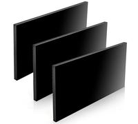 Hiceeden 3 Pcs 1/2" Thick HDPE Sheet, 6" x 12" Solid Plastic Blocks High Density Polyethylene Board, Hard Plastic Sheet for DIY Projects, Cutting Boards, Black