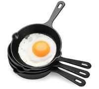 Hiceeden 4 Pack Small Cast Iron Skillet, 5-1/2 Inch Frying Pans with Double Drip-Spouts for Stove, Oven, Grill Safe, Indoor and Outdoor Use, Non-stick