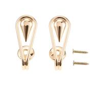 Hicello 2PCS Curtain Tie Backs Hooks, Metal Holdbacks Hooks for Curtains, Teardrop-shaped Curtain Tieback Holder for Towel Clothes Coat Hat Bag, Rose Gold