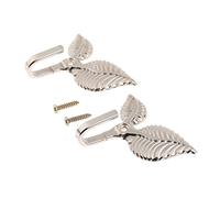 Hicello 2Pcs Silver Vintage Leaf Design Curtain Tieback Hold Back Hooks