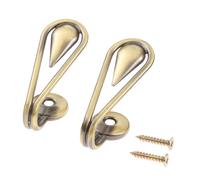Hicello 2PCS Tie Back Hooks for Curtains, Teardrop-shaped Curtain Tieback Hooks, Metal Tie Back Fixings for Hanging Clothes Towels Curtains Hats Keys Coats, Bronze