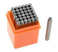 Hicello 37PCS Letter and Number Stamp Set, 3mm Metal Stamping Tool Kit, Alphabet A-Z, 0-9, &, Heart Shape Carbon Steel Punch Stamp Tool for Leather Metal Wood Plastic DIY Imprinting Carving Embossing