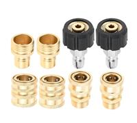 Hicello M22-14mm to 3/8 Inch Quick Connect, 8PCS Pressure Washer Adapter Set, 3/4 to 1/2 Quick Fittings for Power Washer Machines Guns Hoses and Garden Taps 5000 PSI