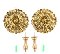 Hicello Pair of Curtain Tiebacks, Daisy Curtain Holdbacks, Vintage Tie back holder, Antique Wall Hooks French Style Drapery Holder- Gold