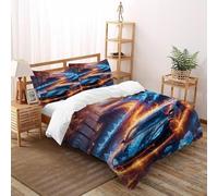 HICENST Car Flame Ice Bedding Set Theme Bedspread Sports Themes Duvet Cover Set Microfiber Comforter Cover Universal for All Seasons with Pillowcase Double（200x200cm）