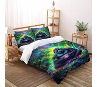 HICENST Gorilla Colorful Bedding Set 3D Design Animal Theme Duvet Cover Set Chic Breathable Quilt Cover 3 Pieces Universal for All Seasons Pillowcase Super King(260x220cm)