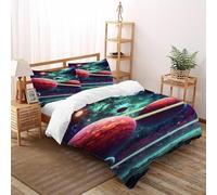 HICENST Planet Nebula Bedding Set Digital Printe Starry Sky Themes Duvet Cover Set Microfiber Quilt Cover Suitable for Family,couple,children Pillowcase Double（200x200cm）