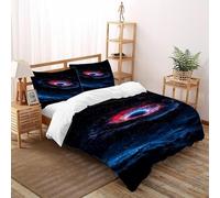 HICEXOR Galaxy Black Hole Bedding Set 3D Digital Printing Space Theme Duvet Cover Set 3 Pieces Microfiber Quilt Cover Suitable for Family,couple,children with Pillow Super King（260x220cm）