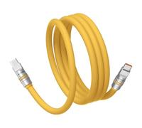 Hichain 240W 2.0 Fast Charging Chubby Cable Silicone USB C Cable Extra Thick Phone Charger Cord Data Transfer Cord, Type-C to Type-C Yellow 6.5 FT
