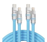 Hichain USB C to Lightning Cable 6.5 FT 2 Pack Chubby Lightning Cable Ultr-Soft Silicone iPhone Fast Chubby Charging Cable, MFi Certified for iPhone 14 13 12 11 X 8 Pro Max Plus and More Blue